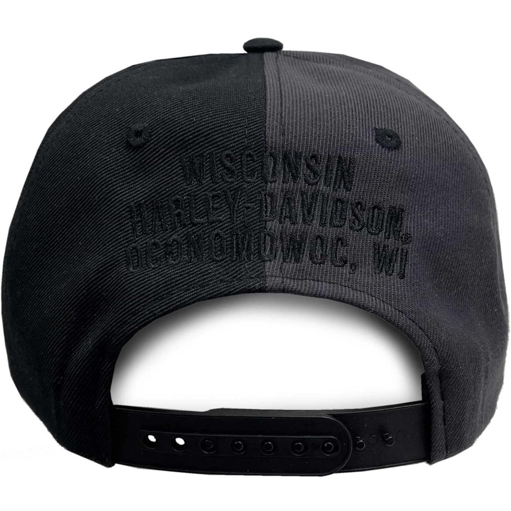 Black and grey harley davidson snapback hat